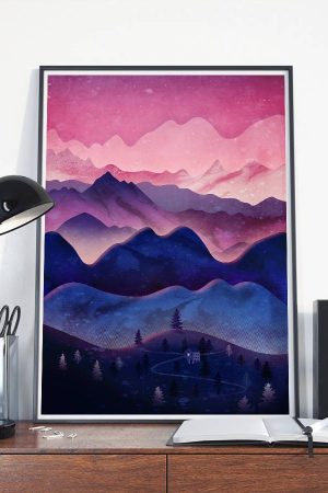 Purple Mountain Landscape Art Print