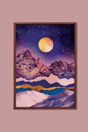 Moonlit Mountain Art Print