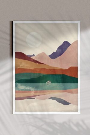 Abstract Mountain Landscape Art Print