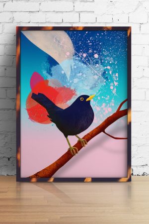 Colorful Blackbird Art Print