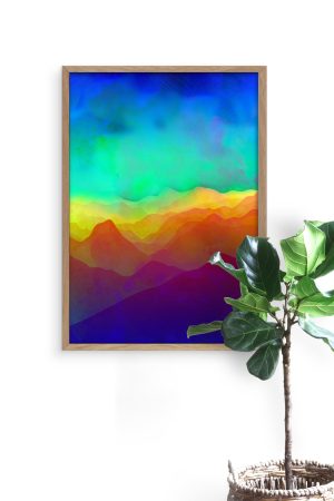 Colorful Abstract Mountain Art Print
