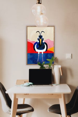 Whimsical Crested Bird Art Print