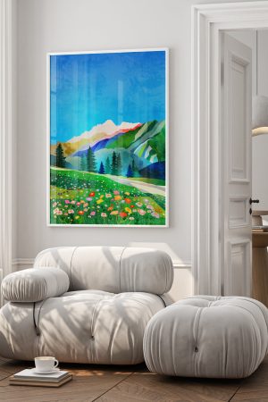 Colorful Mountain Landscape Art Print